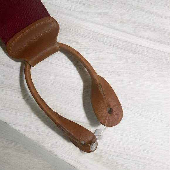 TRAFALGAR Suspenders Silk Maroon & Blue Center Stripe OS NEW - Picture 9 of 13